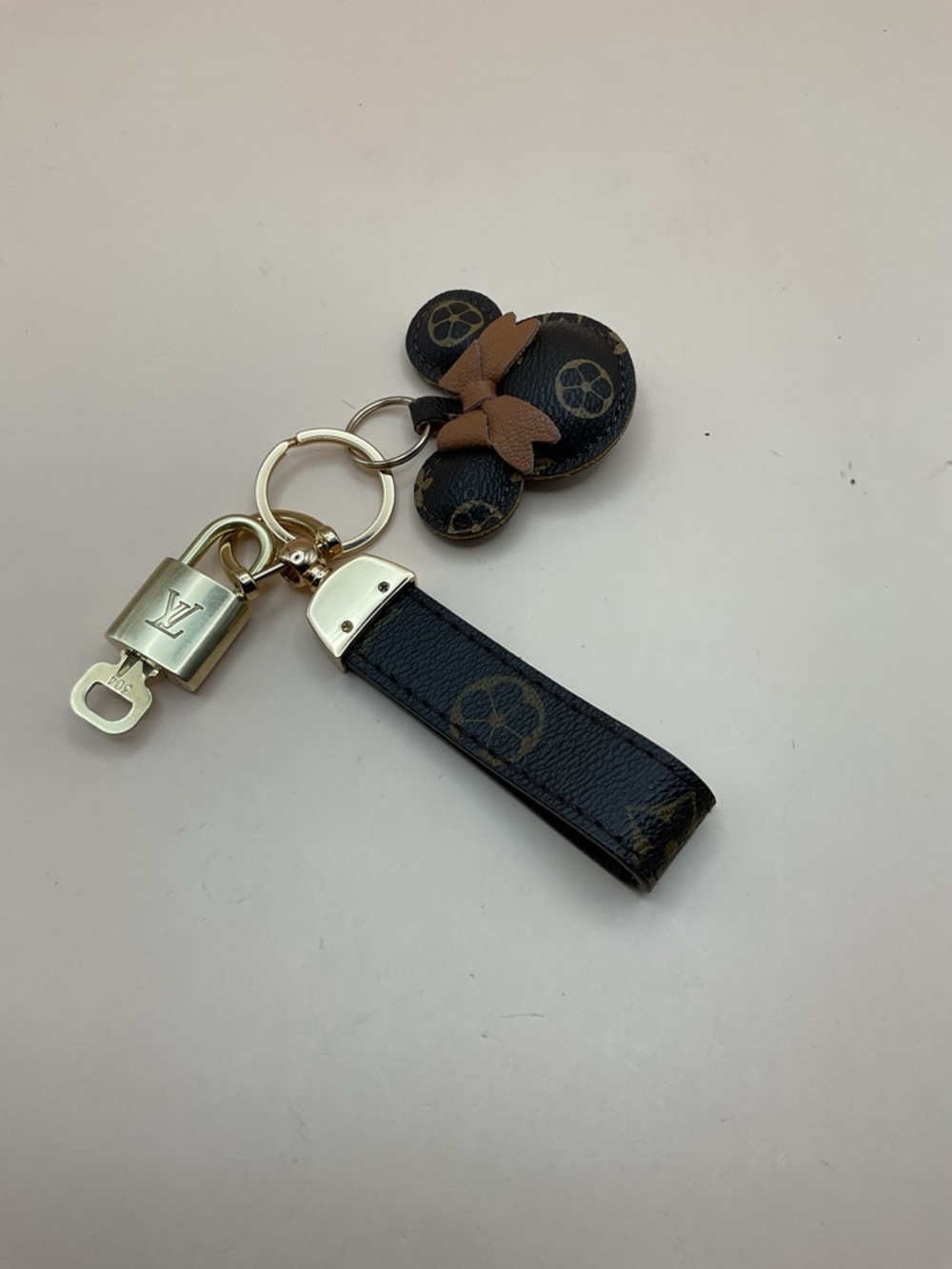 Louis Vuitton Lock & Key Brown Monogram Key Holder with Brass Hardware